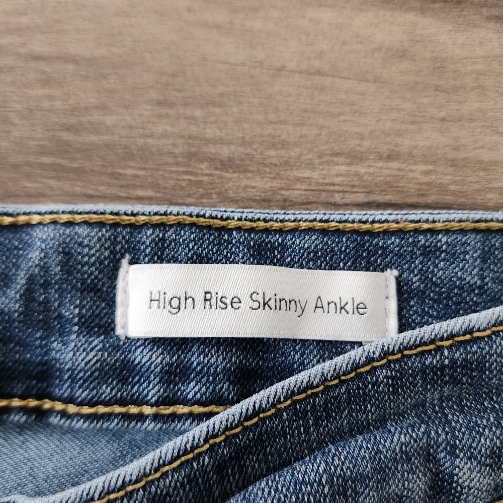 Jessica Simpson High Rise Skinny Ankle Blue Jeans Women's Size 14 - Picture 14 of 15